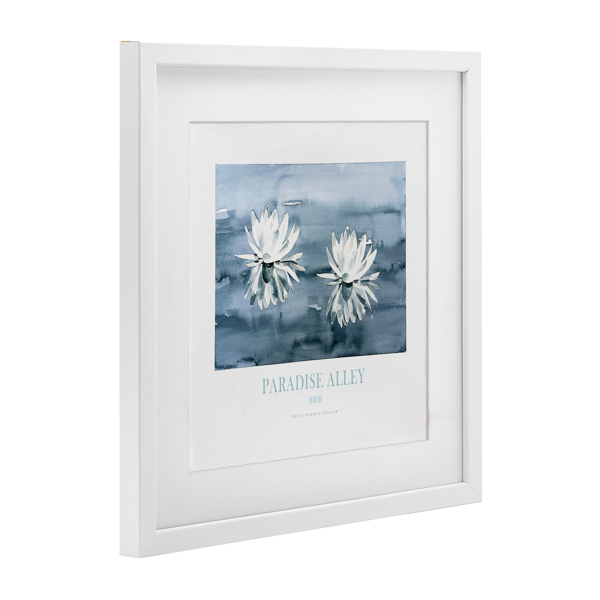 Stupell Industries Paradise Alley Water Lilies White Framed Print Under Glass, design by Jadei Graphics