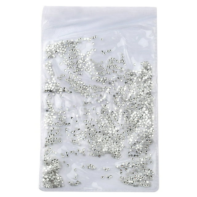 1440Pcs/Bag Sparkling Nail Art Rhinestones White AB Transparent Glass Rhinestones for Stunning Nail Designs