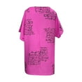 thumbnail image 7 of Womens Tops Shirts V-Neck Collar Printed Short Sleeve Fold Casual Women Tees Blouses Hot Pink XL, 7 of 7