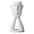 thumbnail image 1 of Escultura humana abstracta, jarrón, maceta, expresión decorativa, maceta suculenta. blanco, 1 of 8