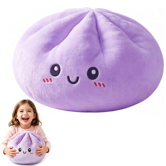 Giant Dumpling Stress Squeeze Toy, Soft Plush Steamed Bun Pillow Slow Rebound Stretch Fidget Cute Home Office Room Decor Gift