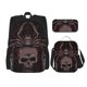 thumbnail image 1 of Disketp Spider with Skull Mochila Estampada de Gran Capacidad con Lonchera y Estuche, Set de 3 Piezas para Estudiantes, 1 of 7