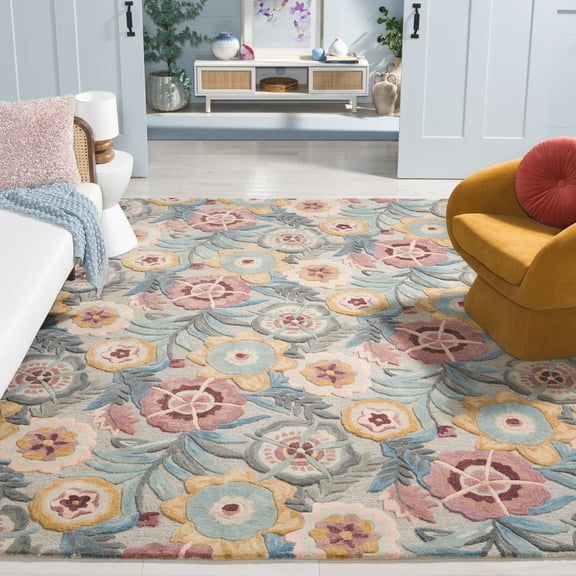 SAFAVIEH Bellagio Nita Floral Area Rug, Gray/Pink, 8' x 10'