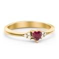 thumbnail image 1 of Bague en Forme de Cœur avec Accents d'Épaule - Rubis (Juillet), 1 of 4