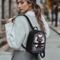 thumbnail image 3 of Eheartsgir Black Cat Pattern Zipper Mini Backpack, Easy to Carry Travel Daypack with Practical for Work Outdoor, 3 of 8
