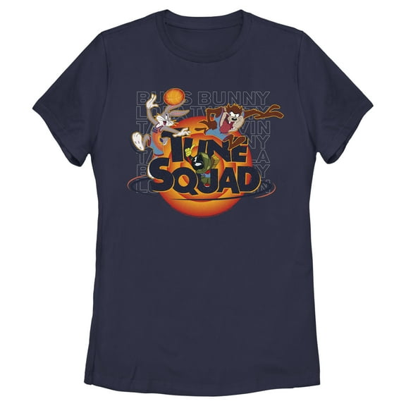 Women's Space Jam: A New Legacy Tune Squad Classic Logo  Graphic Tee Navy Blue Small