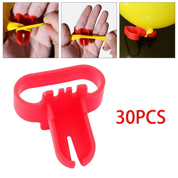 30 piezas de herramientas de nudo de de plástico, herramienta de sellado de nudo de globo, anudador de globo para decoración de suministros de rojo Yotijar Nudo para atar globos