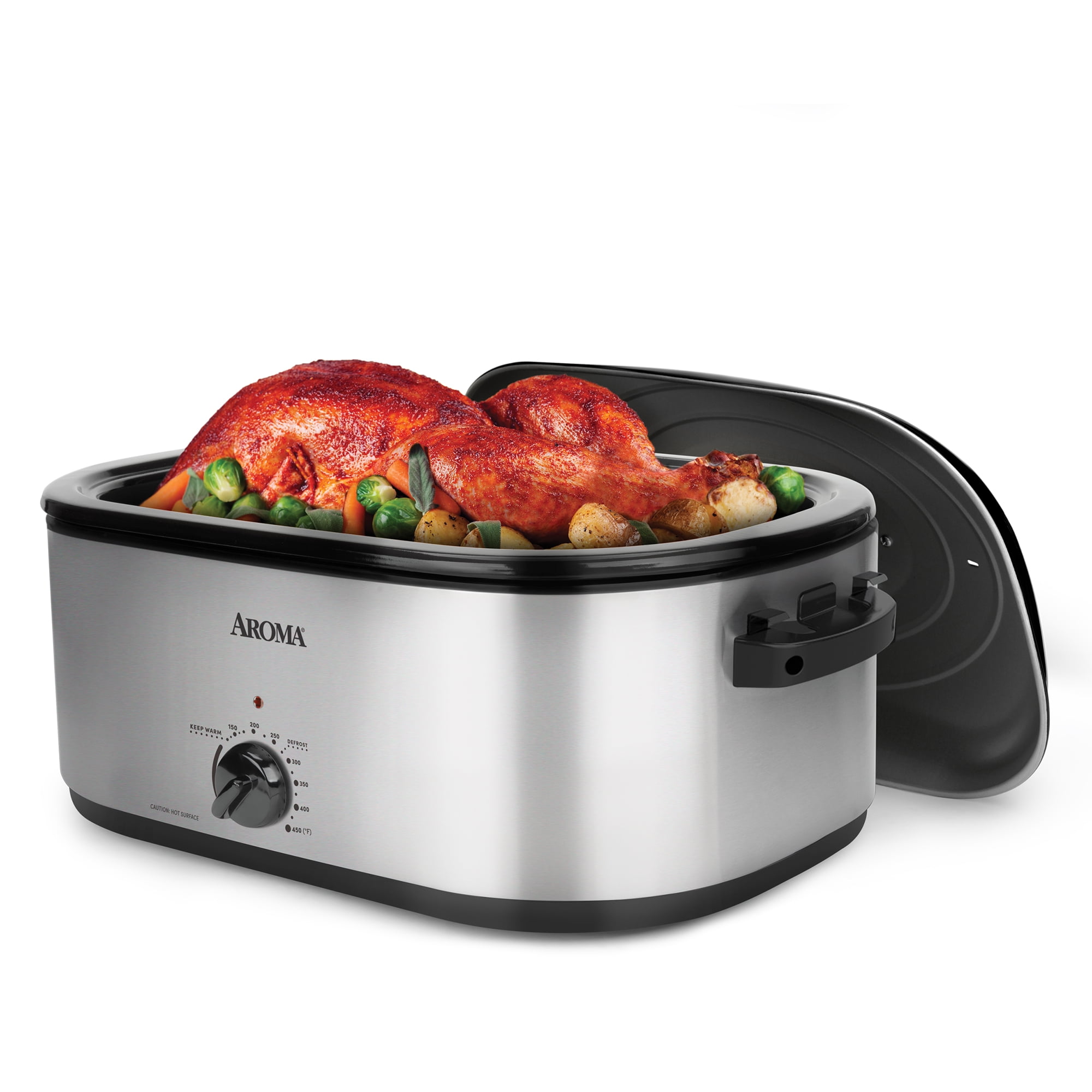 Hamilton 22 qt Roaster Oven Turkey Stainless Steel Oven Cooker with Lid Pan 