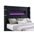 thumbnail image 5 of Tisdall Upholstered Eastern King Flame Visualizer Bed Black, 5 of 8