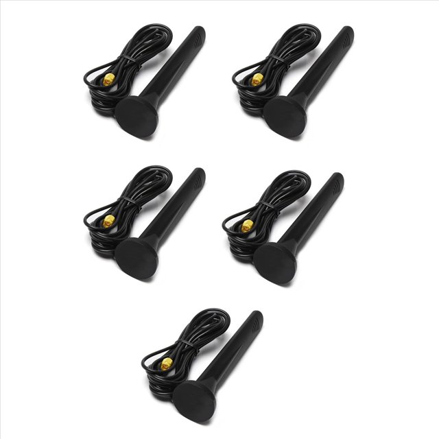 5X Antena GSM GPRS 3G 4G 5G para Exteriores de Alta Ganancia 15DBi 600-6000MHz SMA Macho Impermeable Antena MagnéTica con Ventosa para Enrutador