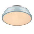 thumbnail image 3 of Duncan 14" Flush Mount in Pewter with a Seafoam Shade, 3 of 3
