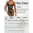 thumbnail image 4 of Ausing Lingerie for Women Valentine's Day Gifts Teddy Bodysuit Lace Babydoll with Stocking One-Piece See Through Strappy Sexy Boudoir Outfit Black L, 4 of 6