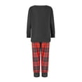 thumbnail image 5 of Michellecmm Christmas Family Pajamas Matching Set, Long Sleeve Dinosaur Print T-shirt with Plaid Pants Sleepwear Loungewear, 5 of 7