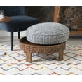 thumbnail image 3 of Taini Round Ottoman Stool, Gray and White Aztec Pattern, 3 of 10