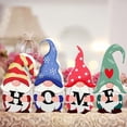 thumbnail image 1 of 4 Pieces Wood Home Gnome Blocks Sign Rustic Lucky Scandinavian Freestanding Table Desk Decor Swedish Tomte Gnome Tabletop Home Letter Decor Centerpieces for Home Party Farmhouse Table Decor, 1 of 7