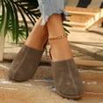 thumbnail image 4 of Pandaie Clogs for Women Comfortable Closed Toe Slip on Mules Suede Summer Wedge Slide Sandals Ladies Casual Walking Shoes Khaki Size 6.5, 4 of 7