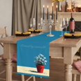 thumbnail image 2 of Table Runners 90 Inches Long Dress Scarves, Blue Daisy Vase Farmhouse Coffee/Dining/Kitchen Table Runner for Living Room, Spring Floral Modern Art 13x90 Inch, 2 of 9