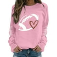 thumbnail image 2 of Pink Hoodies for Women Funny Football Shirts for Women Football Mom Sweatshirt Women's Crewneck Sweatshirt Going Out Tops, 2 of 4