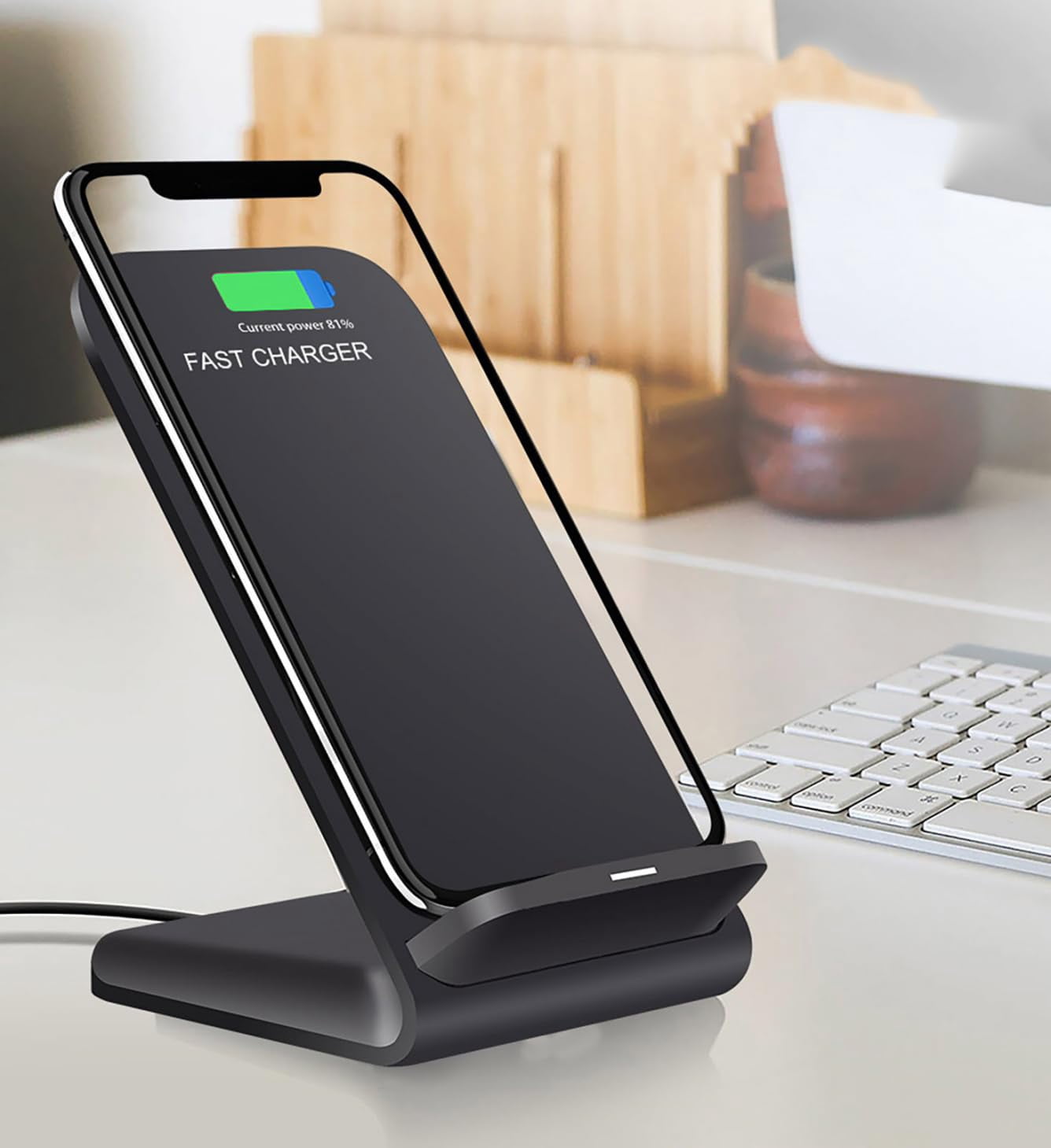 panningbo 20W Fast Wireless Charging Stand with QC3.0 Adapter for Samsung Galaxy S24 S23 S22 S21 iPhone 15 14, Qi Certified Dual Coil Phone Charger, LED Indicator
