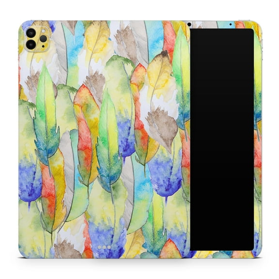 DesignSkinz Vivid Watercolor Feather Overlay Full-Body Skin Decal Wrap Cover for iPad (A1219/A1337)