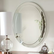 Decor Wonderland Aldo Large 23.6" W x 31.5" H Oval Frameless Bathroom Wall Mirror Hangs Both Ways