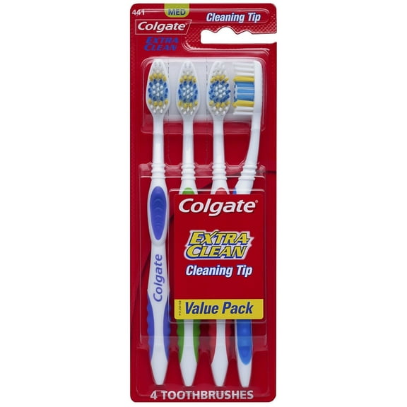 Colgate Extra Clean Flexible Grip Toothbrush, Medium (Pack of 6)