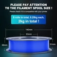 thumbnail image 5 of PLA Filament 1.75 Bundle, 2kg Total, 0.25kg per Spool, 8 Pack, Black + Clear + Yellow + Blue + Green + Purple + Red + Orange, 5 of 11