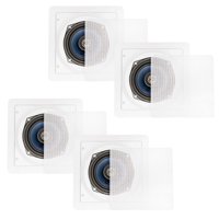 Blue Octave LS52 In Wall or In Ceiling Speakers Home Theater 2-Way Square 2 Pair Pack