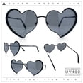 thumbnail image 2 of Womens Retro Bubbly Heart Shape Metal Rim Sunglasses Gunmetal Black - Black, 2 of 8