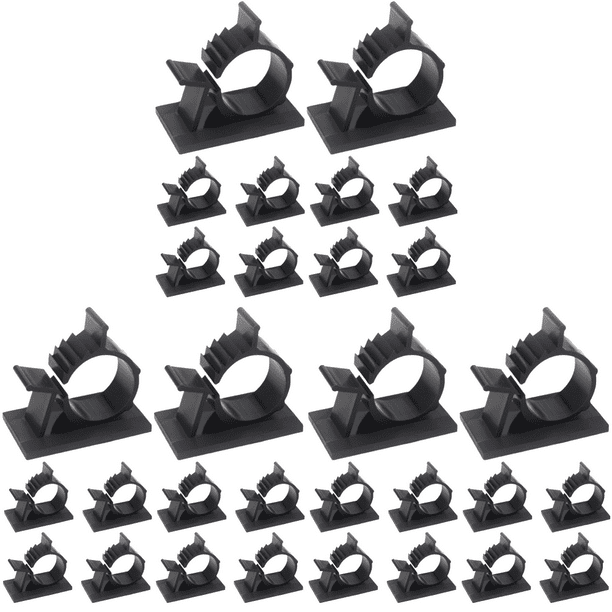 Clips Gestión de cables Luz navideña 4 niveles ajustables (longitud 25 mm) Negro