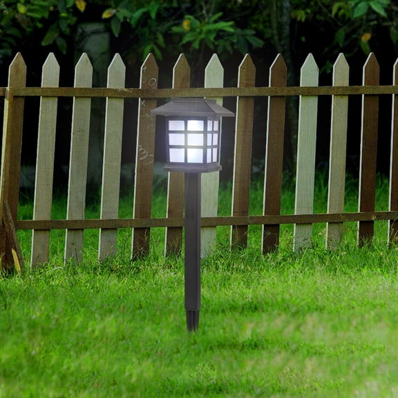 6-Pack Solar Lantern Lights for Outdoor Garden Pathway, Vintage LED Solar Landscape Lights with Auto On/Off, Weatherproof Wireless Yard Stake Lights for Walkway, Patio, Backyard, White