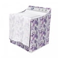 thumbnail image 3 of Floral Washer Cover, Foliage Leaves in Purple Tones Soft Leafage Vintage Abstract Nature Plants, Washroom Decor with Dust Protection, 29" x 28" x 40", Lavender Lilac Beige, by Ambesonne, 3 of 3