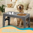 thumbnail image 5 of Elevated Dog Bowls with 2 Stainless Steel Dog Food Bowls, Raised Dog Bowl Adjusts to 5 Heights for Small Medium and Large Dogs, Grey, 5 of 7