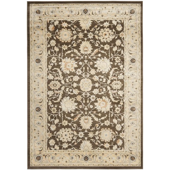 Traditional Rug - Florenteen Polypropelene Pile -Brown/Ivory-Color:Brown/Ivory,Design:Traditional,Shape:Large Rectangle,Size:8' x 10'