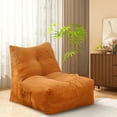 thumbnail image 3 of PORKISS Bean Bag Chairs, Lazy Sofa with Suede Fabric for Dorm Bedroom Living Room, Single Leisure Accent Sofa Chair for Adults Teens, Yellow Brown, 3 of 13