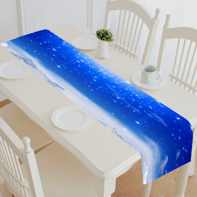 ABPHQTO Peaceful Blue Sky Bright Stars Heaven Camino de mesa Mantel individual 40x180 cm