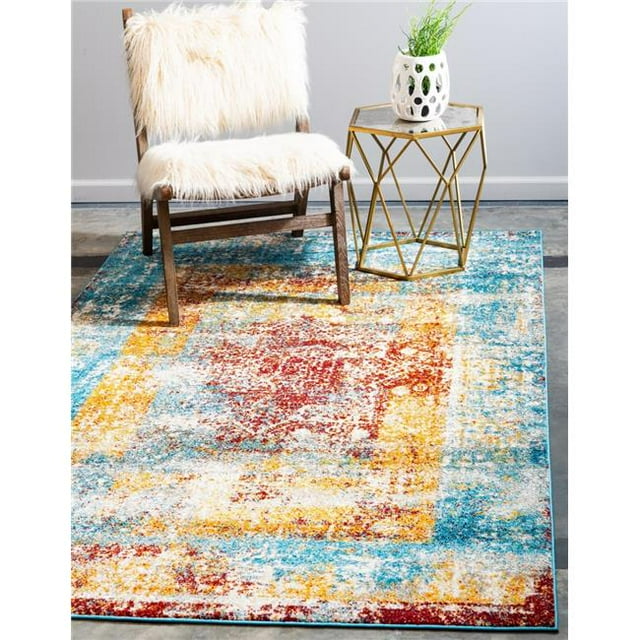 Unique Loom 3140394 4 x 6 Pi. Cavalli Rosso Tapis Rectangulaire&44; Multi Couleur