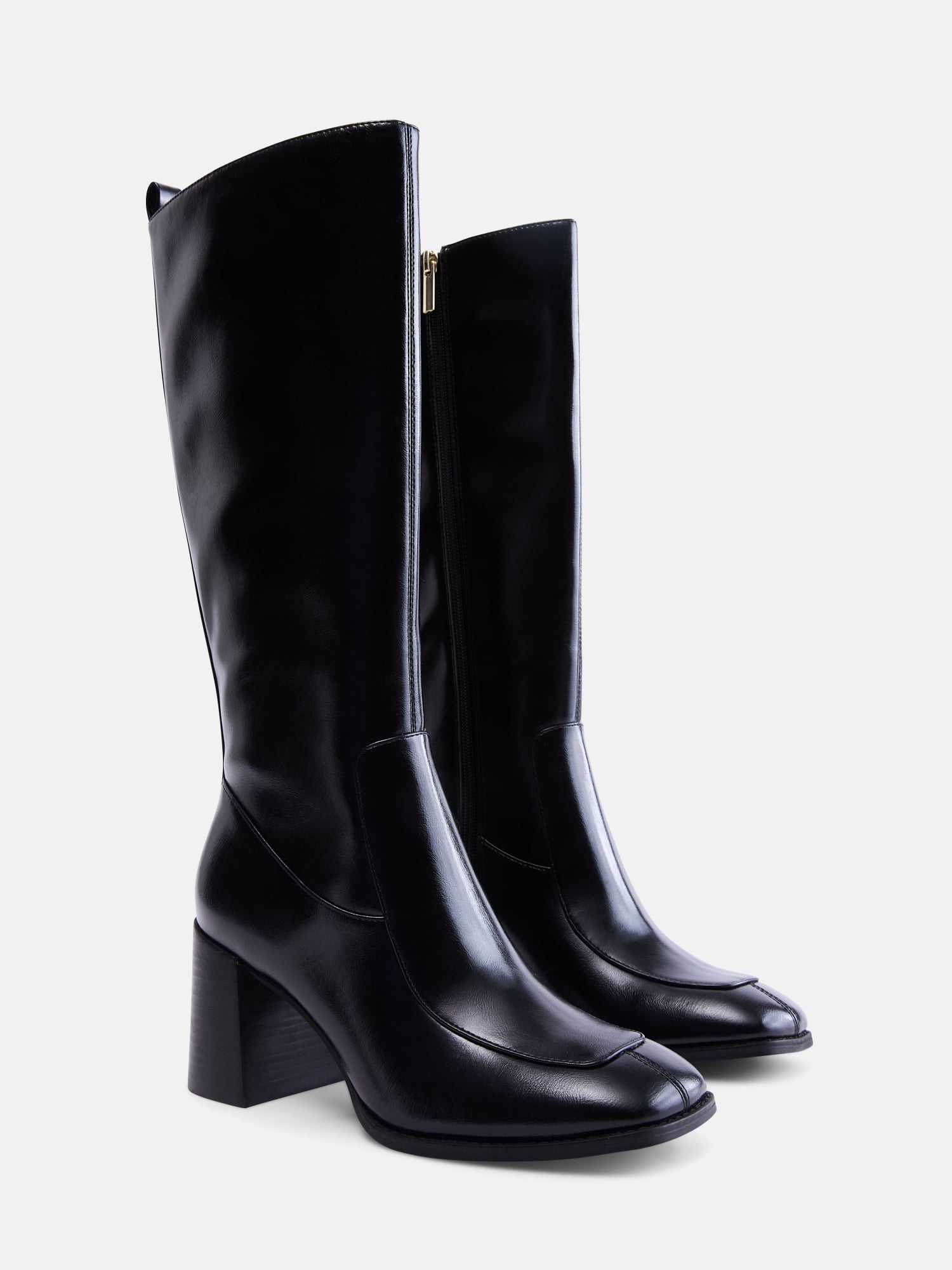Free Assembly Women's Faux Leather Square Toe Tall Boots