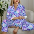 thumbnail image 6 of Balery Blue Skull Daisy Pattern Pajama Sets for Women Long Sleeve 2 Piece Sleepwear Loungewear Sets Soft PJ's with Pockets Long Sleeve Comfy Pj Sets-X-Large, 6 of 7