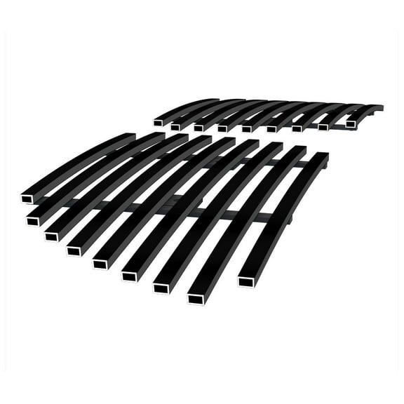 APS Premium Stainless Steel Black 8x6 Horizontal Billet Grille Insert Compatible with Pontiac GTO 2004-2006 Main Upper N19-J60858P