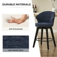 thumbnail image 4 of PORKISS Bar Stools Set of 2, Chenille Upholstered Swivel Counter Stools with Wide Backrest, Modern 360° Swivel Barstools for Bar, Kitchen Island, Dining Room, Blue, 4 of 11
