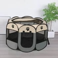 thumbnail image 4 of CUITING Portable Octagonal Pet Playpen Foldable Dog Cat Tent Indoor Outdoor Pet Exercise Pen Puppy Whelping Box with Waterproof Oxford Cloth Bottom Easy Setup Travel Kennel Cage 73x73x43c, 4 of 6
