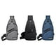 thumbnail image 1 of Bolso 3 uds. de pecho tipo bandolera informal con cremallera de tela Oxford para hombre (negro), 1 of 6