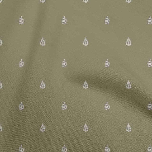 oneOone Georgette Viscose Olive Green Fabric Block Craft Projects Decor Fabric Printed By The Yard 42 Inch Wide