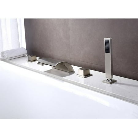 Center Deck Mount Faucet - Sumerain International Group Deck Mount Waterfall Faucet with Hand Shower