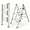Cream White, variant on Calmwrd Step Ladder Folding 3 Step Ladders Off White Aluminum Step Stool