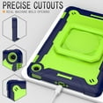 thumbnail image 4 of zukof Case for Amazon Fire Max 11" Tablet, Kids friendly Dual Layer Heavy Duty Hybrid Rugged Shockproof Protective Cover Case with Kickstand and strap for 2023 Fire Max (Navy Blue/Green), 4 of 5