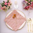 thumbnail image 2 of Balsa Circle 20x20 in Rose Gold Sequined Geometric Design Tulle Net Fabric Table Napkin Party Events Decorations Supplies, 2 of 8