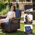 thumbnail image 5 of ALAULM 3-Piece Patio Furniture Set, Outdoor Thick Wicker High Back Sectional Sofa Couch with 2 Swivel Chairs, All-Weather Wicker Outdoor Conversation Set for Backyard, Porch, Deck, Navy Blue, 5 of 6