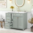 thumbnail image 2 of 36-inch Bathroom Vanity with Resin Sink, Modern Freestanding Single Bathroom Cabinet Sink with 2 Drawers, Adjustable Storage Shelf and 2 Soft-close Doors, Green, 2 of 7
